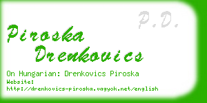 piroska drenkovics business card